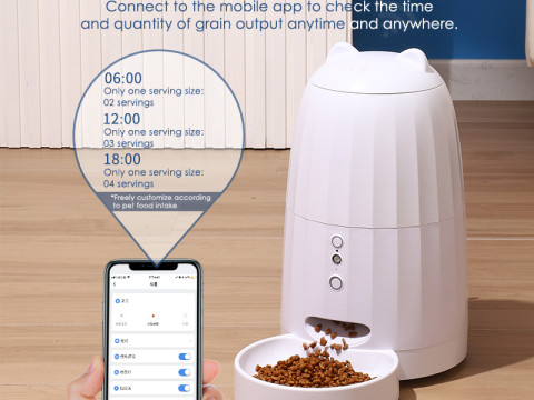 Distributeur intelligent de nourriture pour animaux avec musique - 4L
